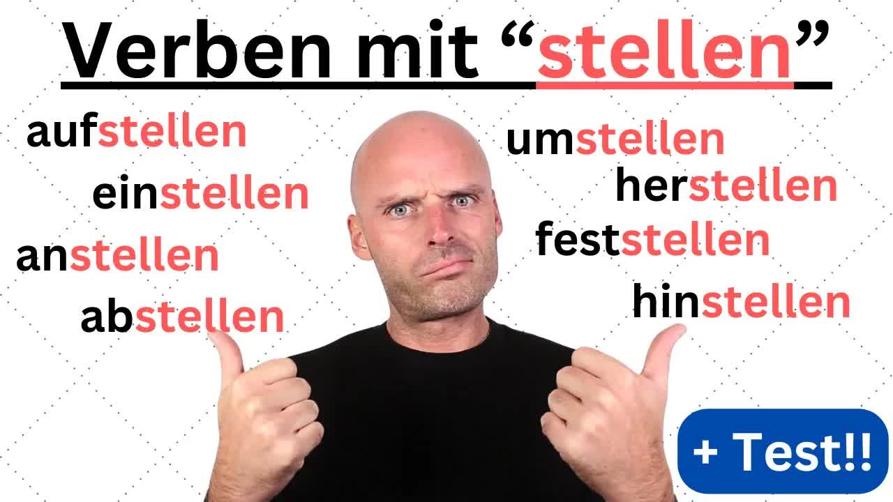 ۱۰ فعل مهم با «stellen» | یادگیری واژگان آلمانی (B1–B2)