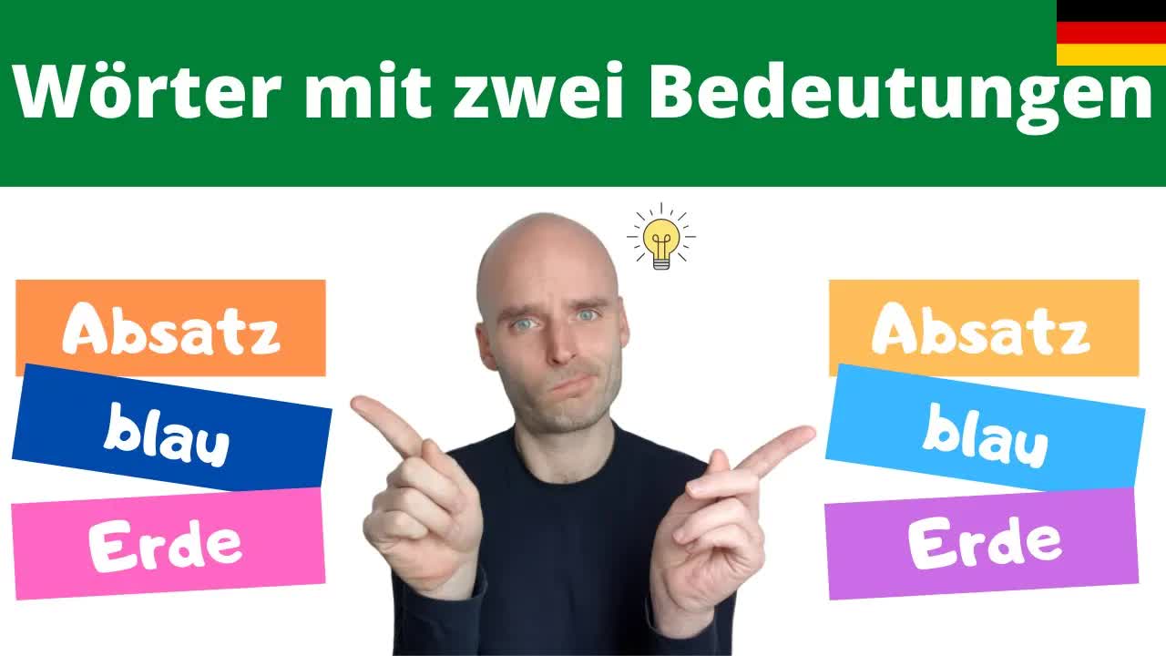 کلمات با دو معنی (Wörter mit zwei Bedeutungen) | واژگان آلمانی | A2–B2