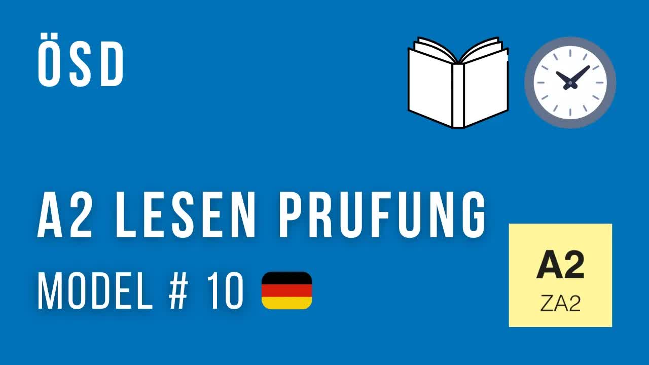 ÖSD A2 Lesen Modelltest 2026 mit Antworten