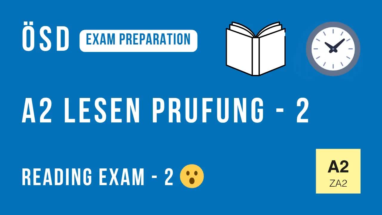 ÖSD A2 Lesen مدل‌تست ۲ – تمامی وظایف