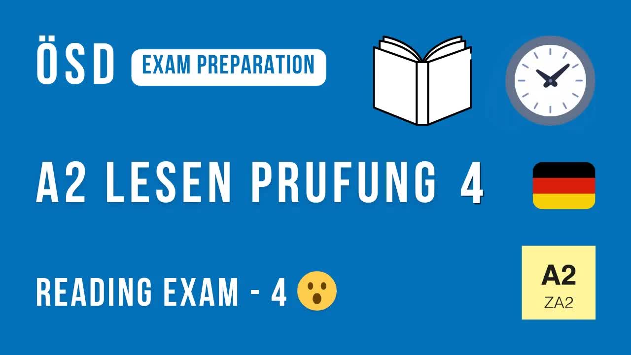 Prufungstraining Lesen A2 ÖSD-Zertifikat Task Helene Simman Aufgabe 1 & 2
