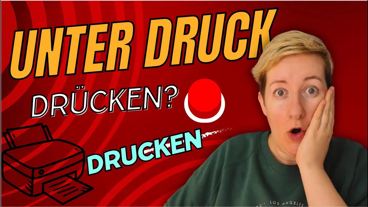 فعل‌های «drucken» و «drücken» و عبارت «unter Druck setzen» | واژگان B1–C2
