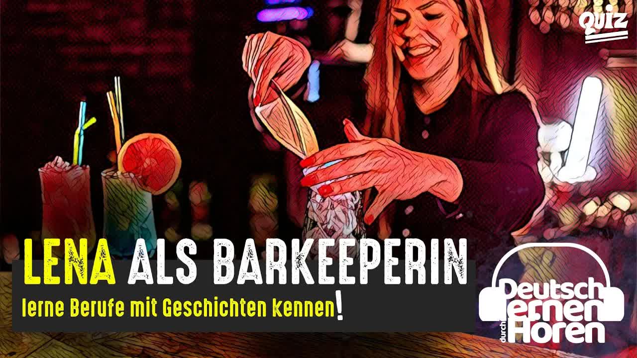 یادگیری آلمانی با داستان کوتاه | لنا به‌عنوان متصدی بار | سطح B2